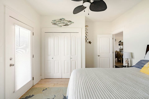 Double closet in the queen bedroom
