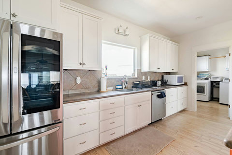 Kitchen opens to the laundry room