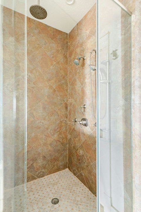 Glass walk-in shower