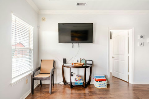 Reading corner with beach towels