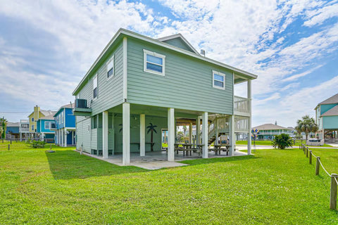 Side yard and shaded patio