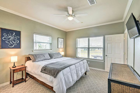 King bedroom with a smart TV