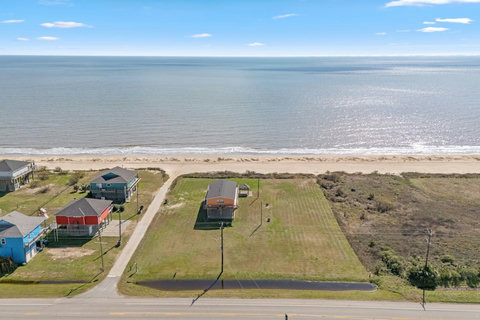 The house sits just off the beach