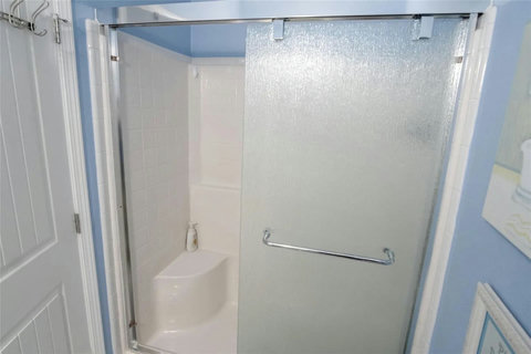 Walk-in shower in the second bath