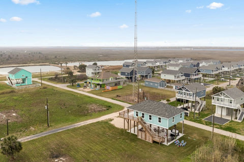 Aerial view toward the bay
