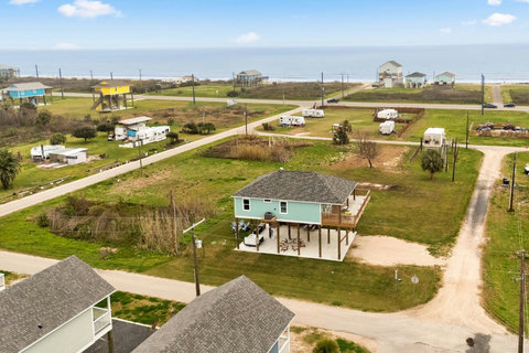 The Gulf is just past the houses