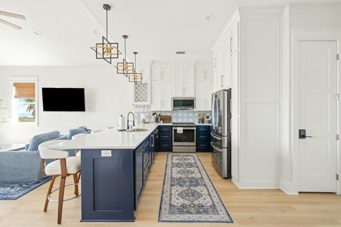 Kitchen with stainless appliances and plenty of storage