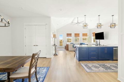 Kitchen island and pantry doors