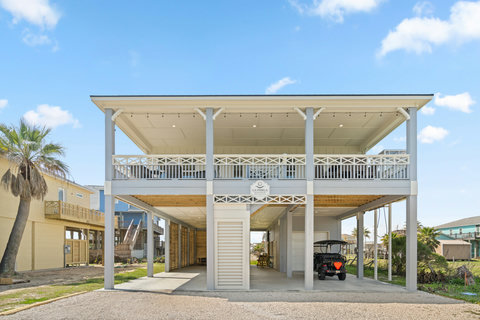 Drive-under parking with room for a golf cart