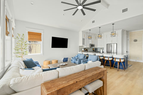 Sofa table and a smart TV for movie night