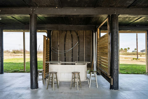 Outdoor bar under the house