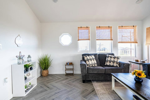 Living room with comfy sofas