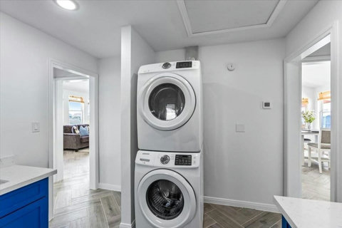 Stacked washer and dryer