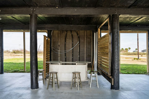 Outdoor bar under the house