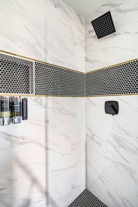 Marble-look shower
