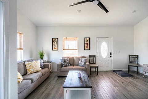 Living room with comfy sofas
