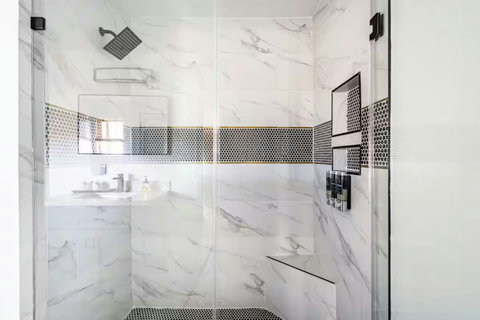 Glass walk-in shower