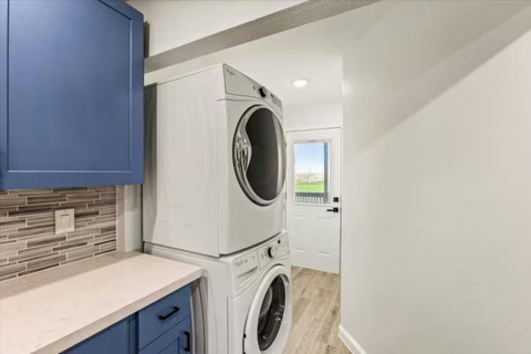 Stacked washer and dryer