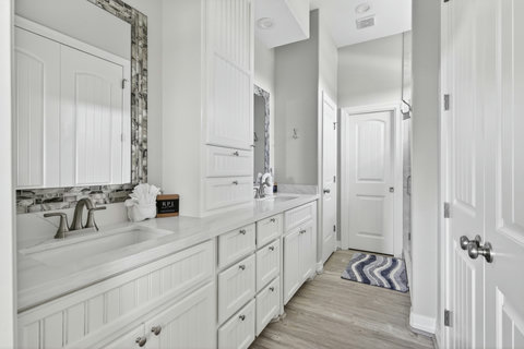 Long vanity with plenty of counter space