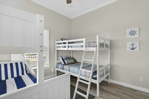 Bunk beds by the window