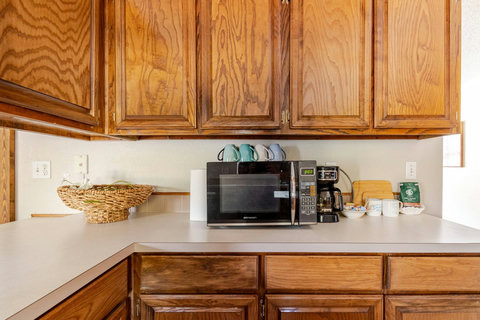 Coffee station and microwave