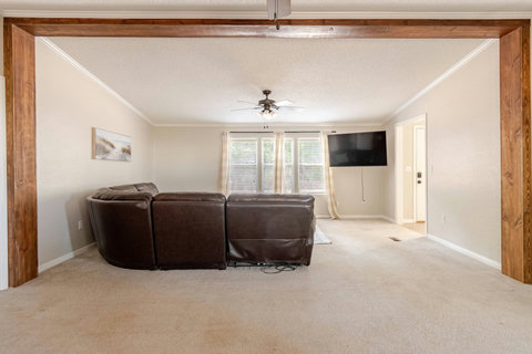 Leather sectional and smart TV