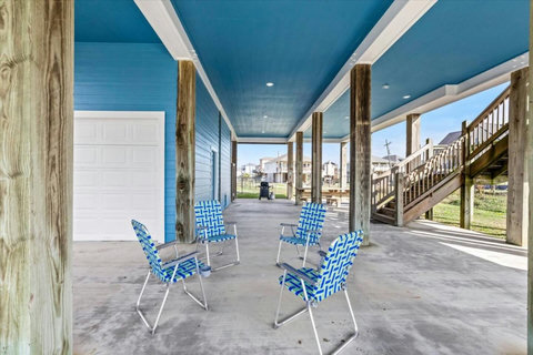 Beach chairs in the shade