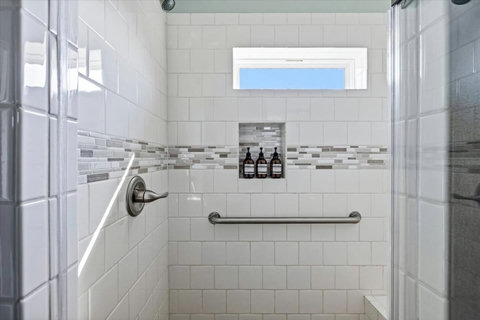 Walk-in tile shower