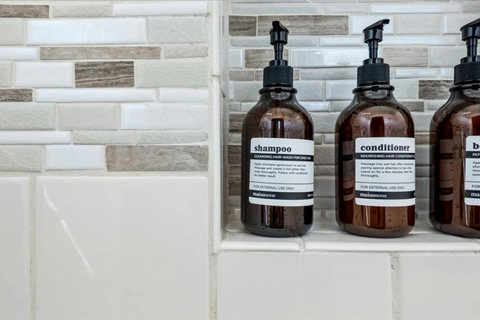 Shampoo, conditioner and body wash provided