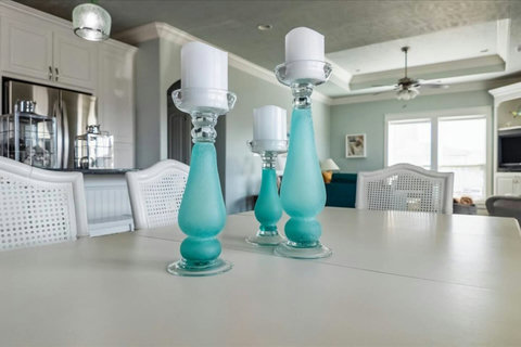 Dining table set for a family meal