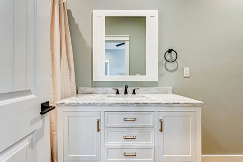 Hall bath vanity