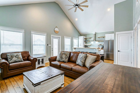 Living area open to the kitchen