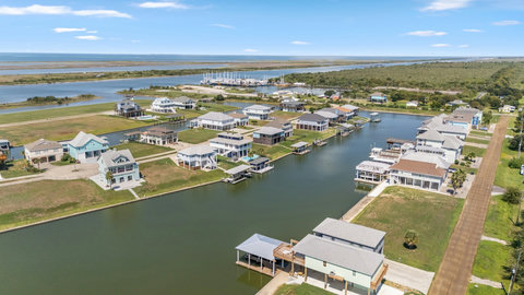 Boat lifts and docks along the canal