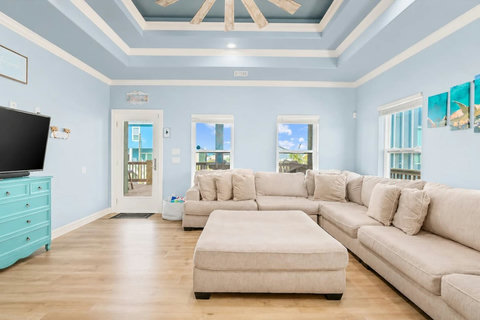 Huge sectional with room for the whole crew