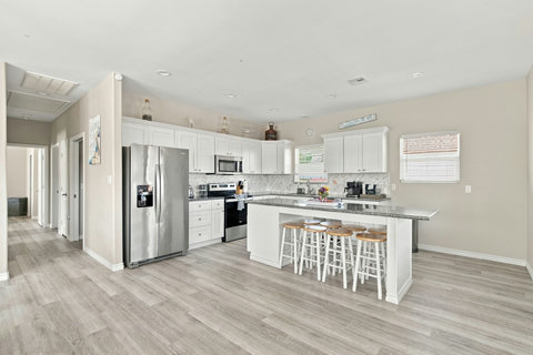 Plenty of counter space and cabinets