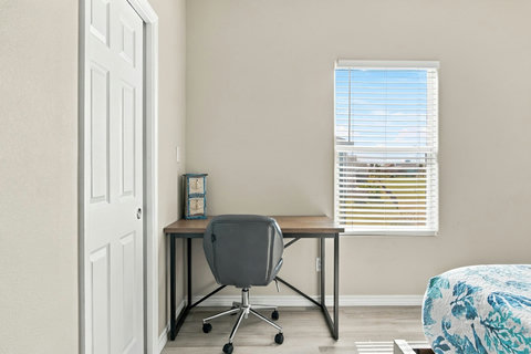 Desk by the window for a little work