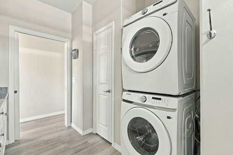 Stacked washer and dryer