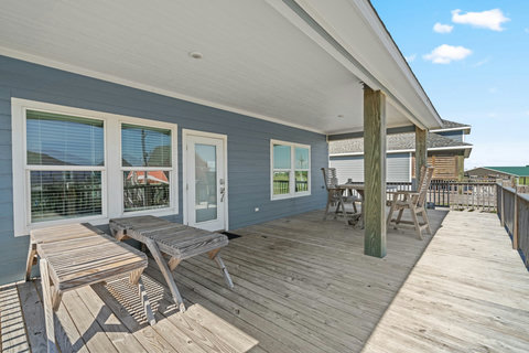 Sun loungers and deck seating