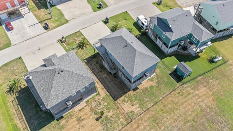 Fenced yard from above