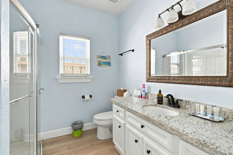 Hall bath with a walk-in shower