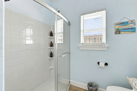 Glass walk-in shower