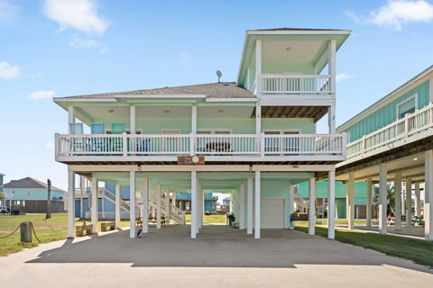 Three-story beach house with decks on every level
