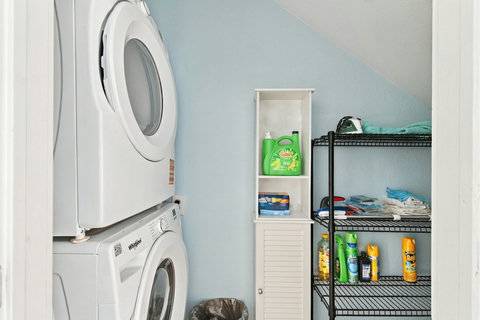 Stacked washer and dryer
