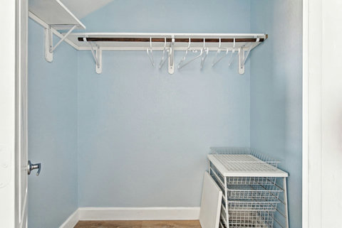 Walk-in closet in the primary suite