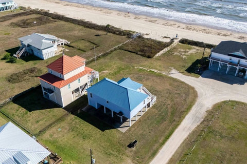 Aerial view: steps from the sand