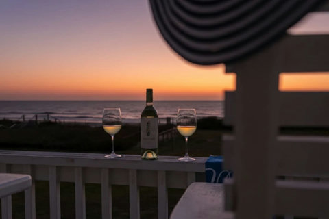 Evening wine on the deck as the sun goes down