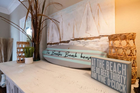 Coastal decor throughout