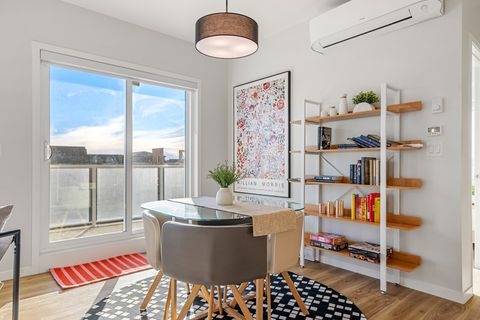 Dining area with access to a small library.