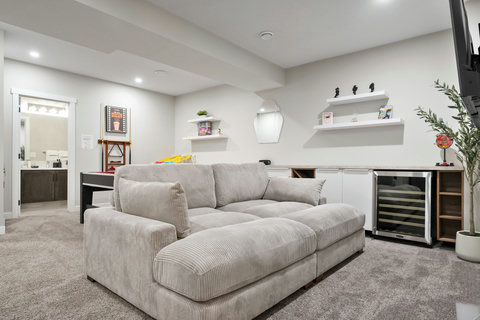 Spacious rec room perfect for relaxing and entertaining guests together