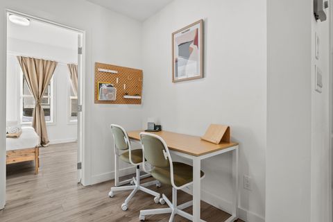 Dedicated workspace with comfortable seating and natural light